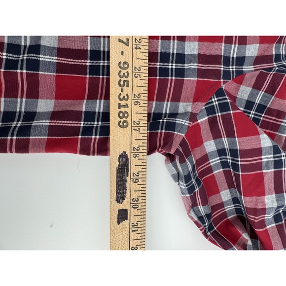 LL Bean  Shirt 2XL Tall Cotton Plaid Button Up Slightly Fitted  Wrinkle Free - Picture 6 of 8
